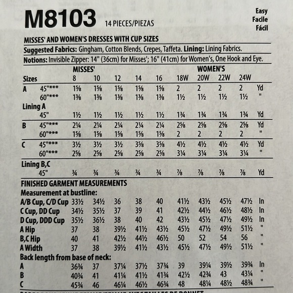 McCall Sewing Pattern - Dress M8103 - Picture 3 of 9